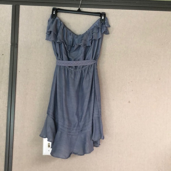 Strapless denim-style dress - Picture 1 of 4